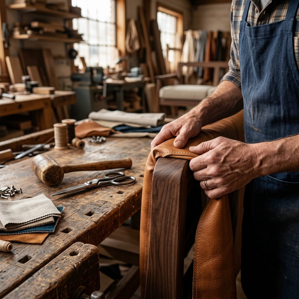 Sofa crafting and repair workmanship
